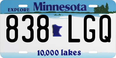 MN license plate 838LGQ