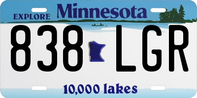MN license plate 838LGR