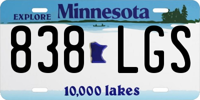 MN license plate 838LGS