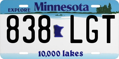 MN license plate 838LGT