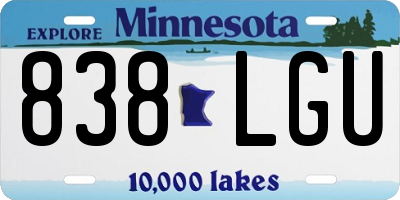 MN license plate 838LGU