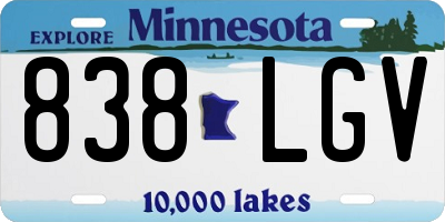 MN license plate 838LGV