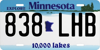 MN license plate 838LHB