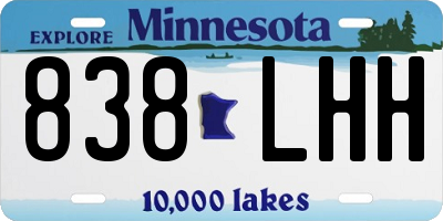 MN license plate 838LHH