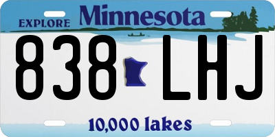 MN license plate 838LHJ