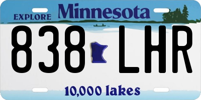 MN license plate 838LHR