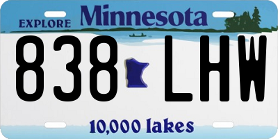 MN license plate 838LHW