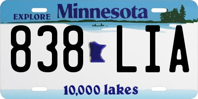 MN license plate 838LIA