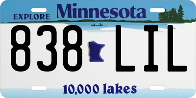 MN license plate 838LIL