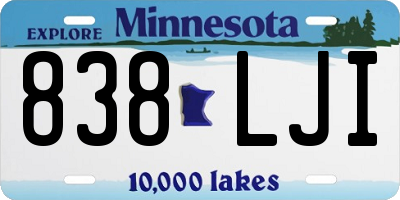 MN license plate 838LJI