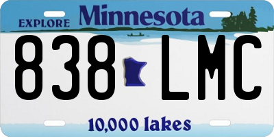 MN license plate 838LMC