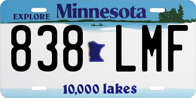 MN license plate 838LMF