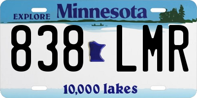 MN license plate 838LMR