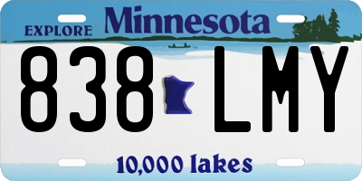 MN license plate 838LMY