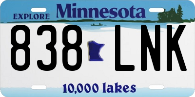 MN license plate 838LNK