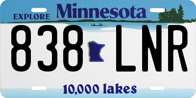 MN license plate 838LNR