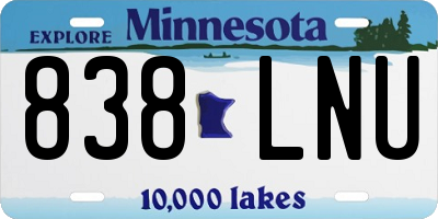 MN license plate 838LNU