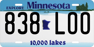 MN license plate 838LOO