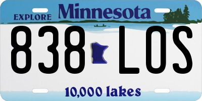 MN license plate 838LOS