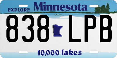 MN license plate 838LPB