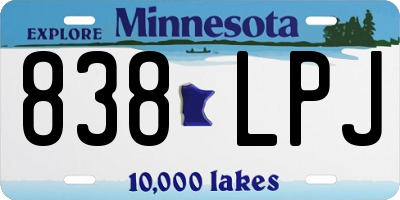 MN license plate 838LPJ
