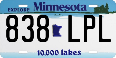 MN license plate 838LPL