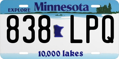 MN license plate 838LPQ