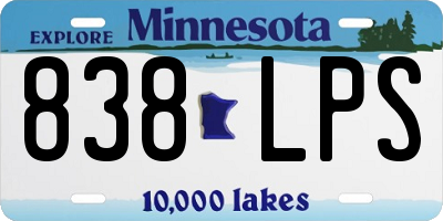 MN license plate 838LPS