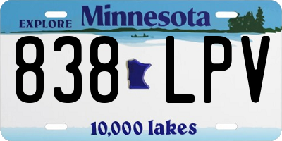 MN license plate 838LPV