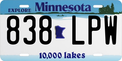 MN license plate 838LPW