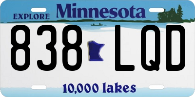 MN license plate 838LQD