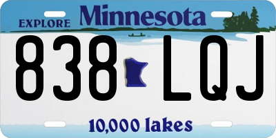 MN license plate 838LQJ