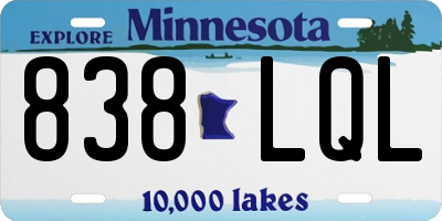 MN license plate 838LQL