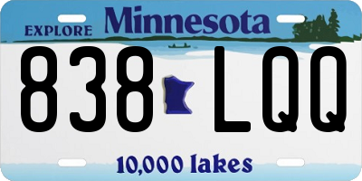 MN license plate 838LQQ