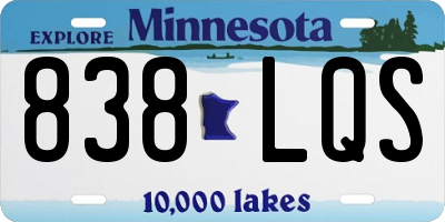 MN license plate 838LQS