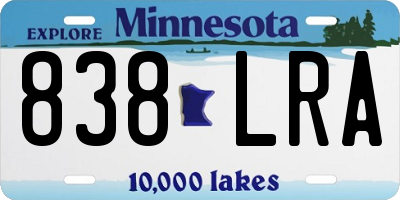 MN license plate 838LRA