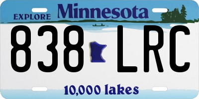 MN license plate 838LRC
