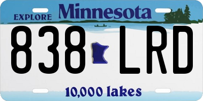 MN license plate 838LRD