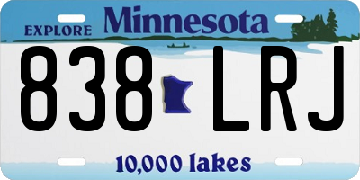 MN license plate 838LRJ