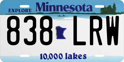 MN license plate 838LRW