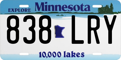 MN license plate 838LRY