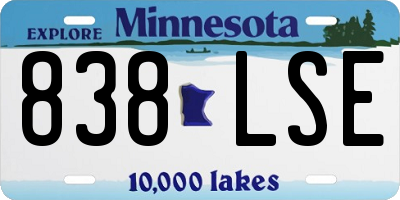 MN license plate 838LSE