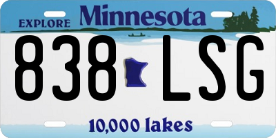 MN license plate 838LSG