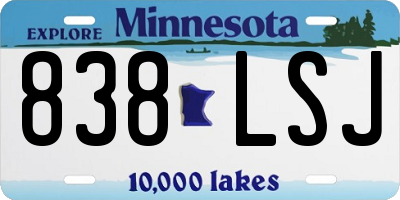 MN license plate 838LSJ