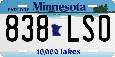 MN license plate 838LSO