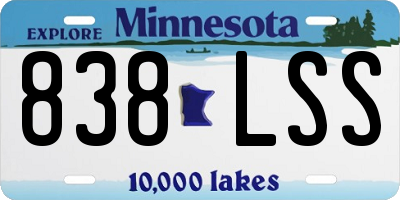 MN license plate 838LSS