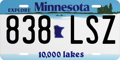 MN license plate 838LSZ