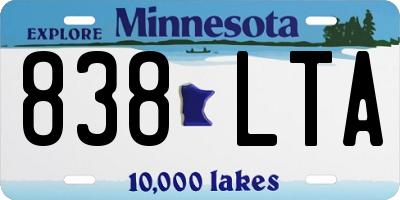 MN license plate 838LTA