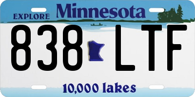 MN license plate 838LTF