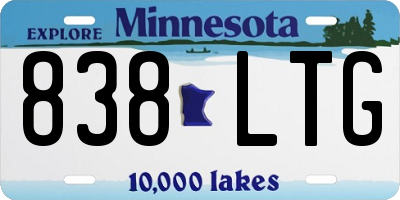 MN license plate 838LTG